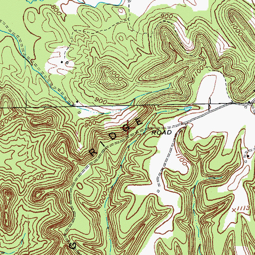 Topographic Map of Long Ridge, KY