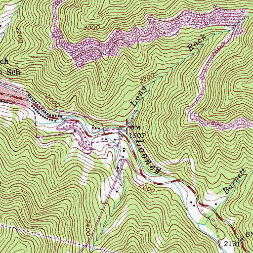 Topographic Map of Long Rock Branch, KY