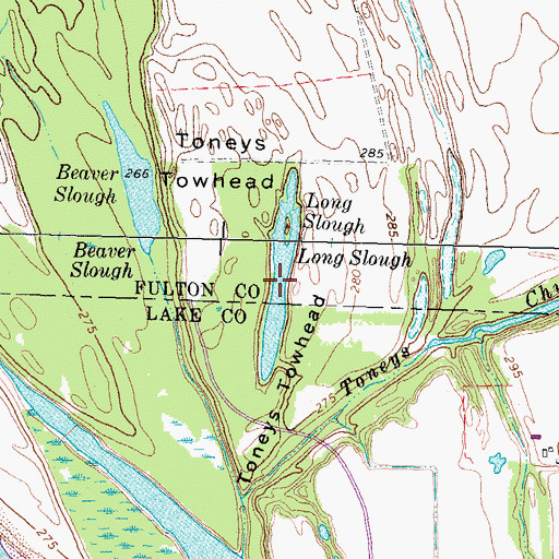 Topographic Map of Long Slough, KY