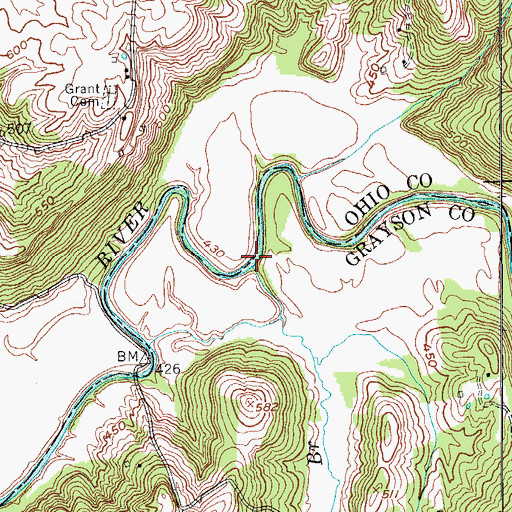 Topographic Map of Long Spring Branch, KY