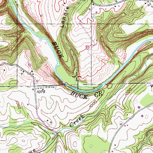 Topographic Map of Lonnie Hollow, KY
