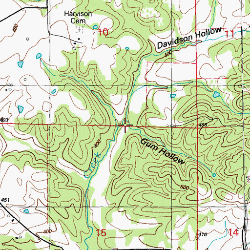 Topographic Map of Gum Hollow, AR