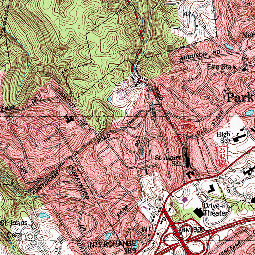 Topographic Map of Lookout Heights, KY