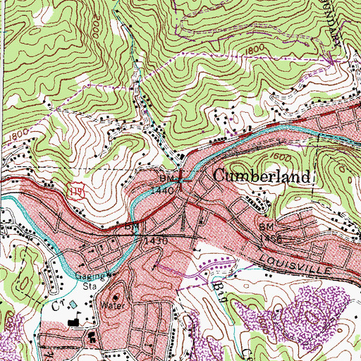 Topographic Map of Looney Creek, KY