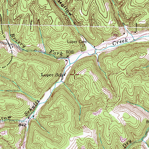 Topographic Map of Loper School, KY