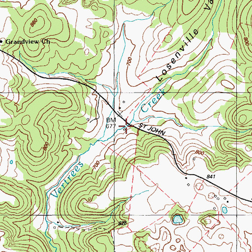Topographic Map of Losenville Valley, KY