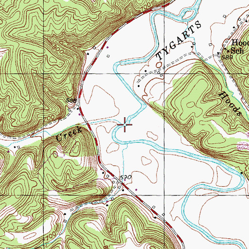 Topographic Map of Lost Creek, KY