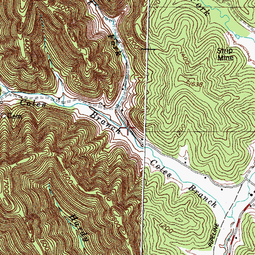 Topographic Map of Lost Fork, KY