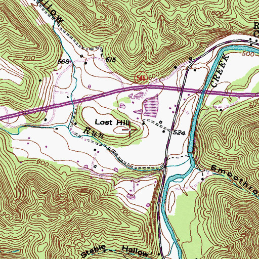 Topographic Map of Lost Hill, KY