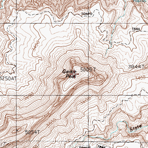 Topographic Map of Geikie Peak, AZ