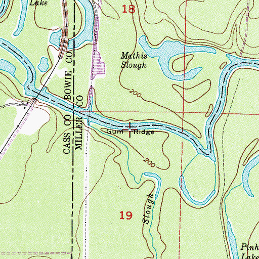 Topographic Map of Gum Ridge, AR