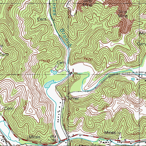 Topographic Map of Loves Branch, KY