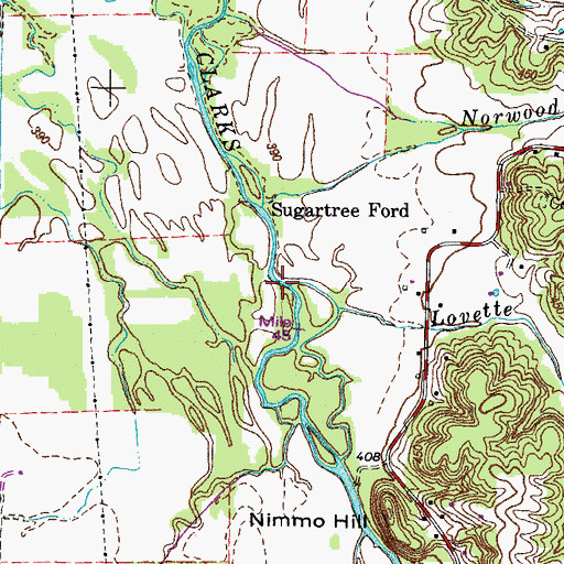 Topographic Map of Lovette Branch, KY