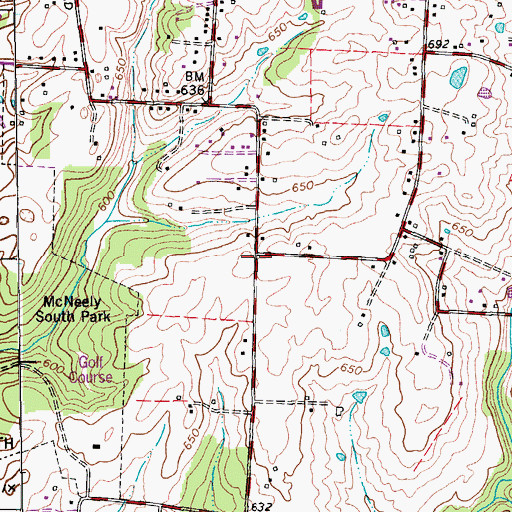 Topographic Map of Lovvorn School, KY