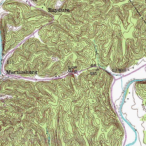 Topographic Map of Low Gap, KY