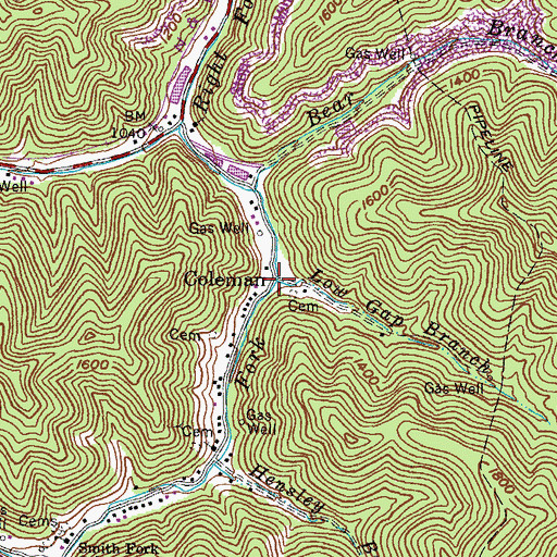 Topographic Map of Low Gap Branch, KY