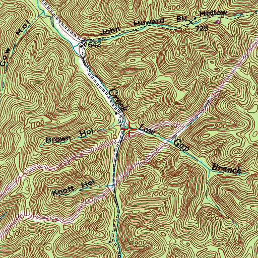 Topographic Map of Low Gap Branch, KY