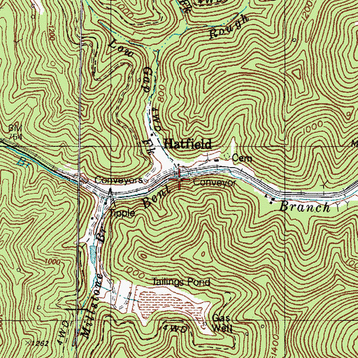 Topographic Map of Low Gap Fork, KY