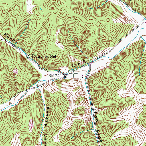 Topographic Map of Lowder Fork, KY