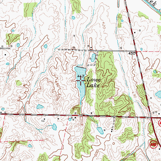 Topographic Map of Lowe Lake, KY