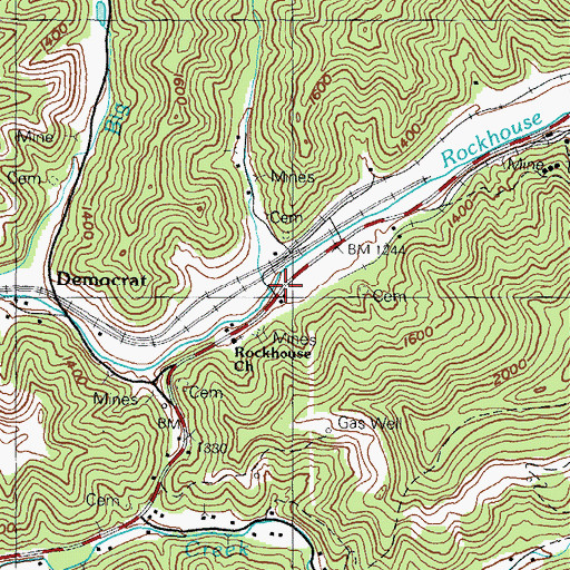 Topographic Map of Lower Appletree Branch, KY