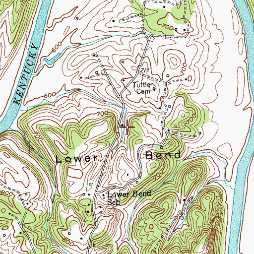 Topographic Map of Lower Bend, KY