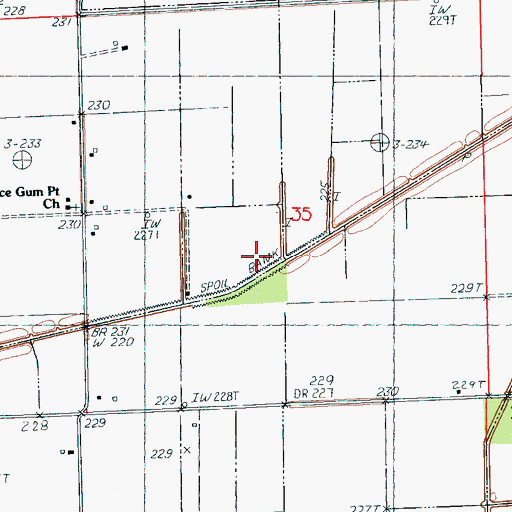 Topographic Map of Gum Slough Ditch, AR
