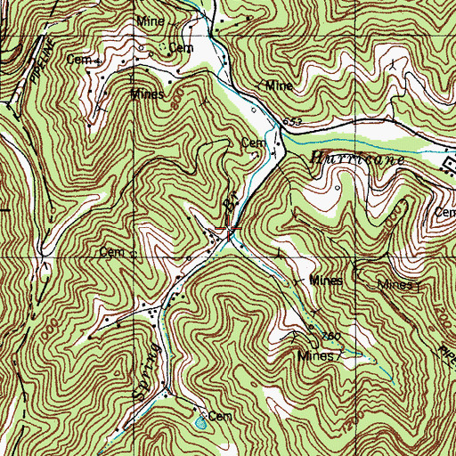 Topographic Map of Lower Hurricane School, KY