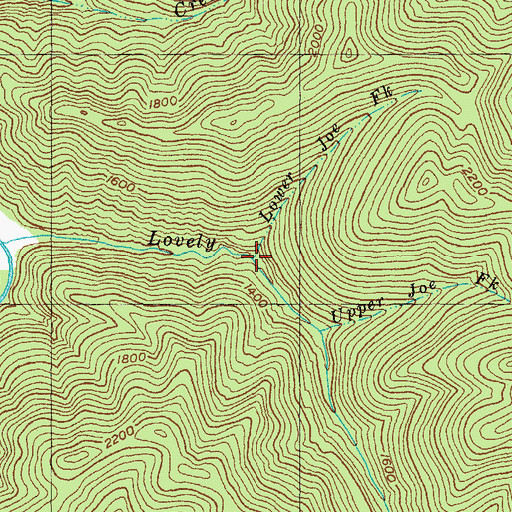 Topographic Map of Lower Joe Fork, KY