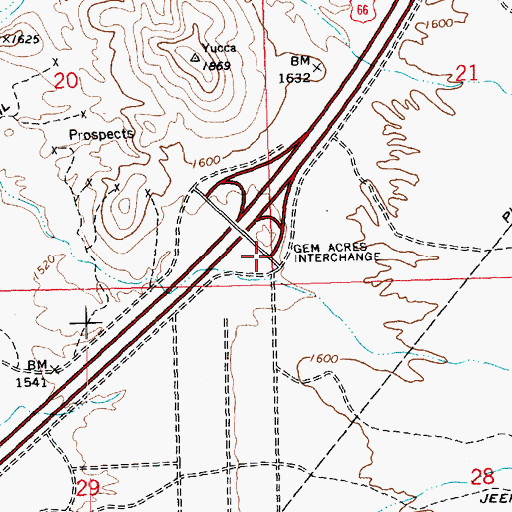 Topographic Map of Gem Acres Interchange, AZ