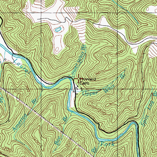 Topographic Map of Lower Whit Branch, KY