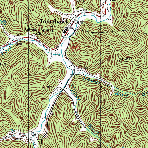 Topographic Map of Lower Wolf Branch, KY