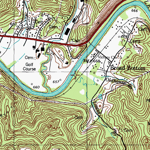 Topographic Map of Lowes Branch, KY