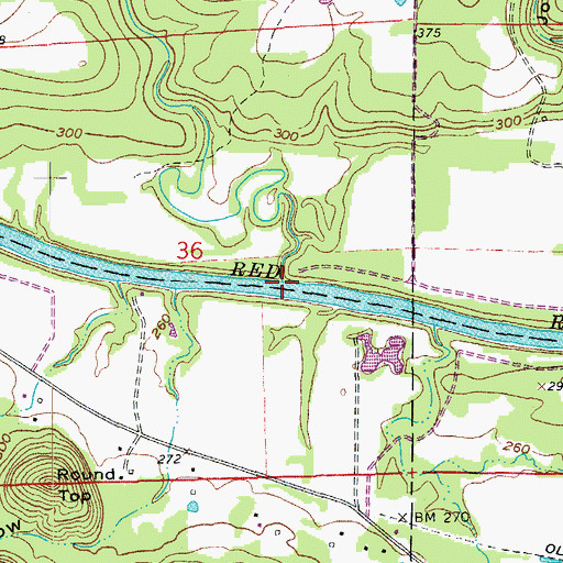 Topographic Map of Gum Springs Branch, AR