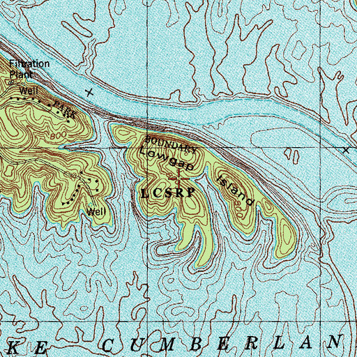 Topographic Map of Lowgap Island, KY