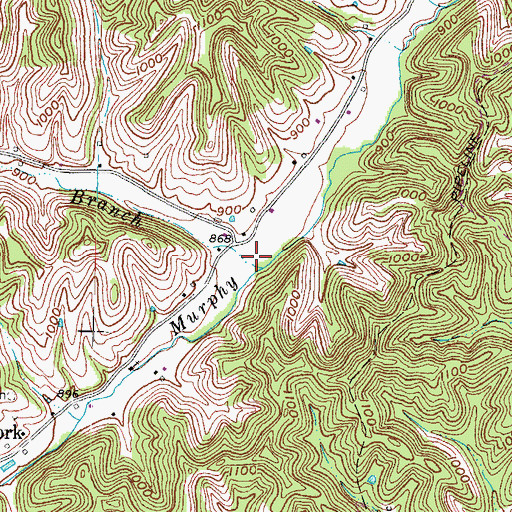 Topographic Map of Loring Nickell Branch, KY