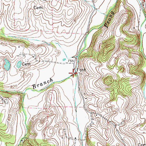 Topographic Map of Loy Branch, KY