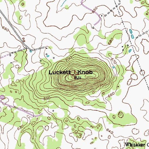 Topographic Map of Luckett Knob, KY