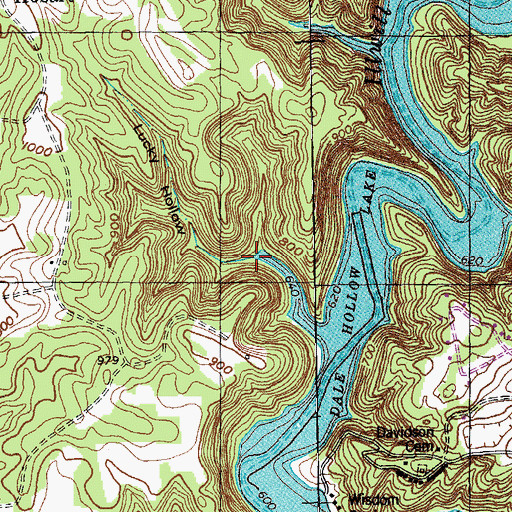 Topographic Map of Lucky Hollow, KY