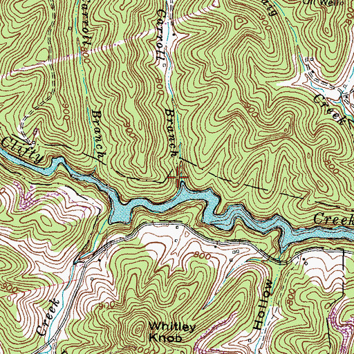 Topographic Map of Luke Carroll Branch, KY