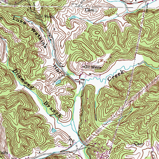 Topographic Map of Luke Watkins Hollow, KY