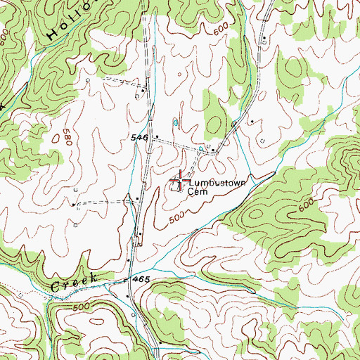 Topographic Map of Lumbustown Cemetery, KY