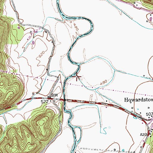 Topographic Map of Lunar Creek, KY
