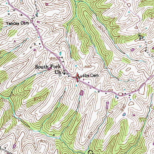 Topographic Map of Lusby/Kemper Cemetery, KY