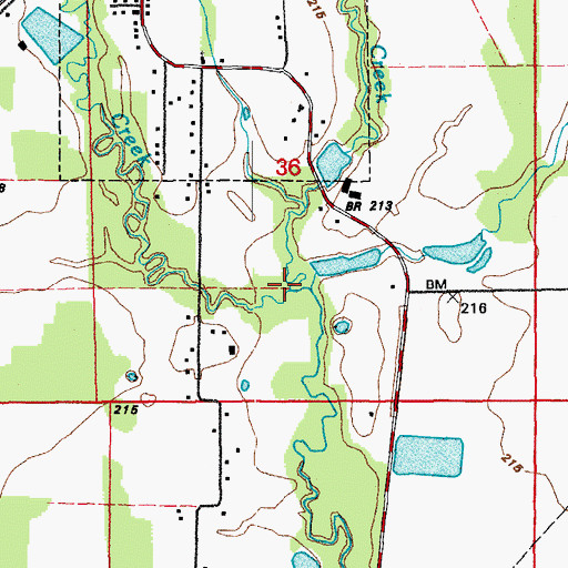 Topographic Map of Gum Springs Creek, AR