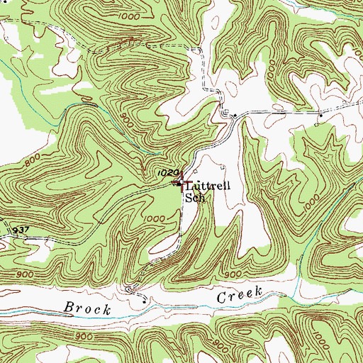 Topographic Map of Luttrell School, KY