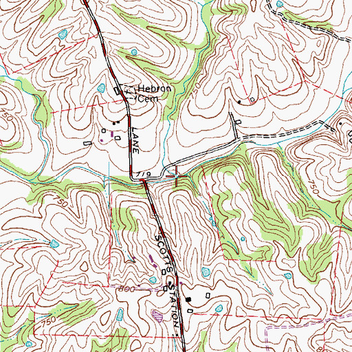 Topographic Map of Lutz Run, KY