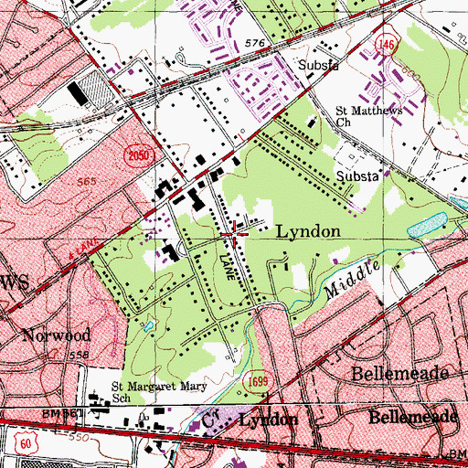 Topographic Map of Lyndon, KY