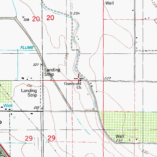 Topographic Map of Gumwood Church, AR