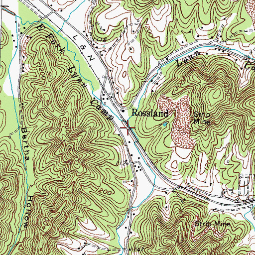 Topographic Map of Lynn Camp Branch, KY